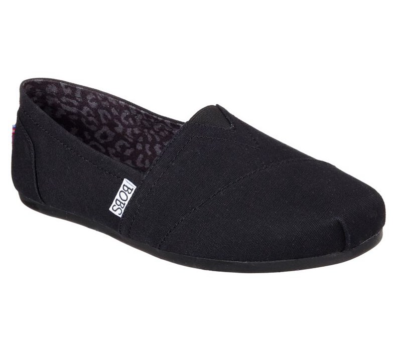 Skechers Bobs Plush - Peace And Love - Womens Flats Shoes Black [AU-AP4305]